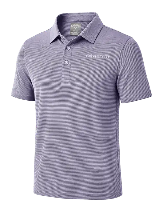 Callaway Navy Fine Line Stripe Polo w/OrthoCarolina Logo