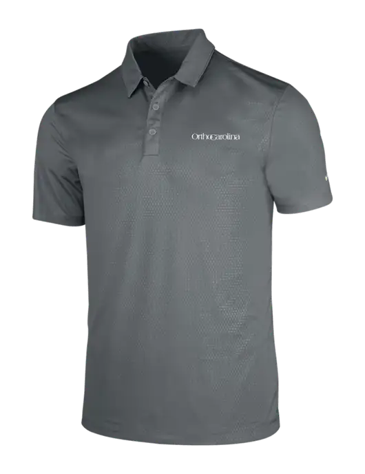 NIKE Medium Grey Dri-Fit Embossed Tri-Blade Polo w/OrthoCarolina Logo