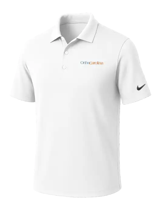 NIKE White Dri-Fit Micro Pique Polo w/OrthoCarolina Logo