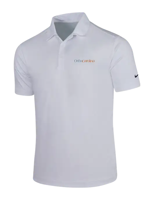 NIKE White Dri-Fit Vertical Mesh Polo w/OrthoCarolina Logo