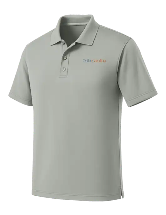 Light Grey Dry Zone UV Micro Mesh Polo w/OrthoCarolina Logo