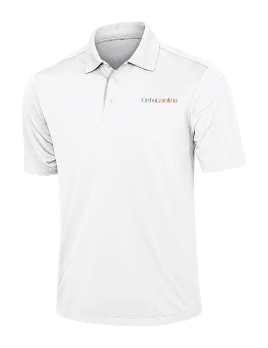 White Diamond Textured Jacquard Polo w/OrthoCarolina Logo