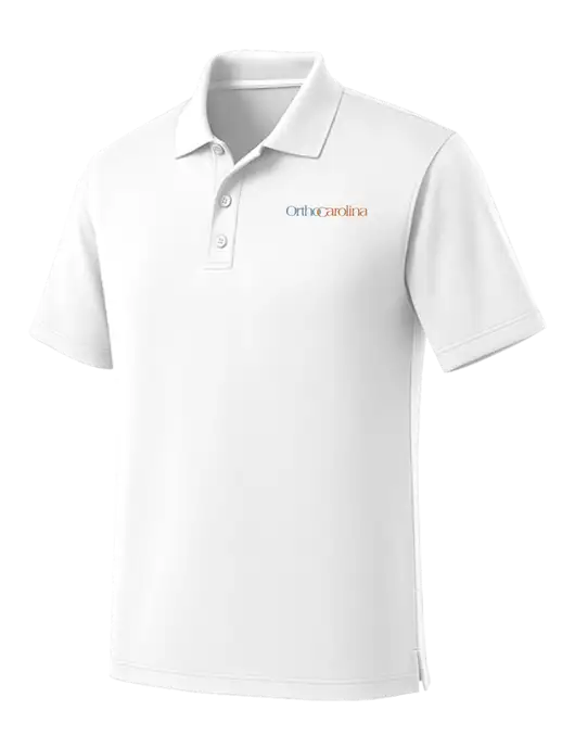 White Dry Zone UV Micro Mesh Polo w/OrthoCarolina Logo