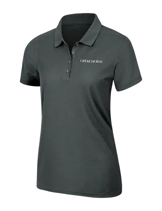 Dark Grey Womens Core Classic Pique Polo w/OrthoCarolina Logo