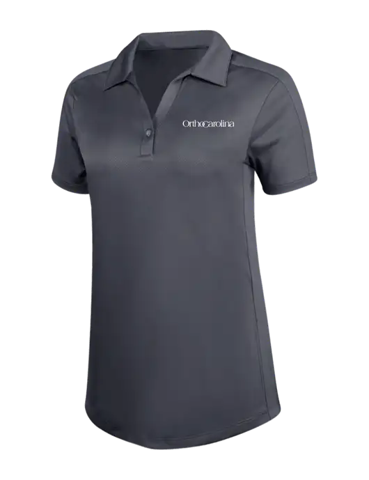 Womens Dark Grey Diamond Jacquard Polo w/OrthoCarolina Logo