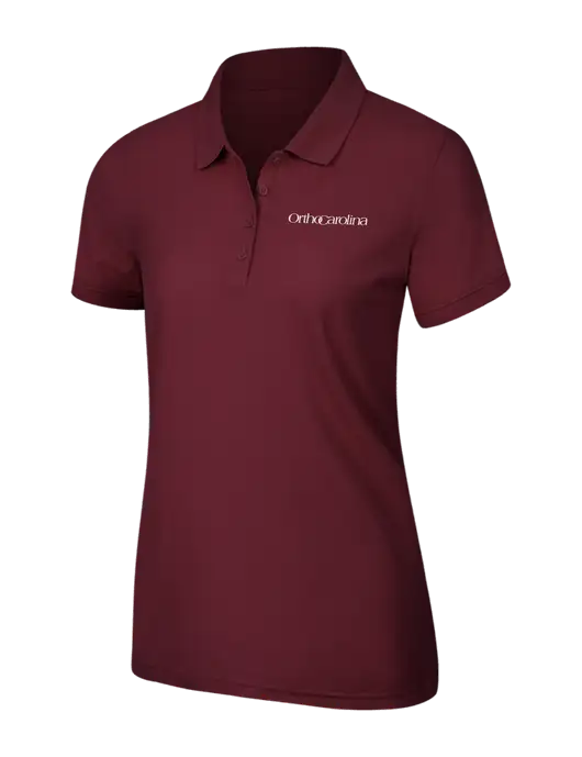 Maroon Womens Core Classic Pique Polo w/OrthoCarolina Logo