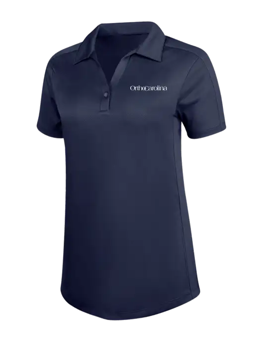 Womens Dark Navy Diamond Jacquard Polo w/OrthoCarolina Logo