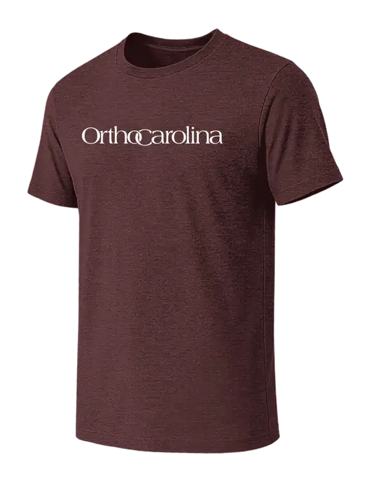 BELLA+CANVAS Heather Maroon CVC Short Sleeve Tee w/OrthoCarolina Logo