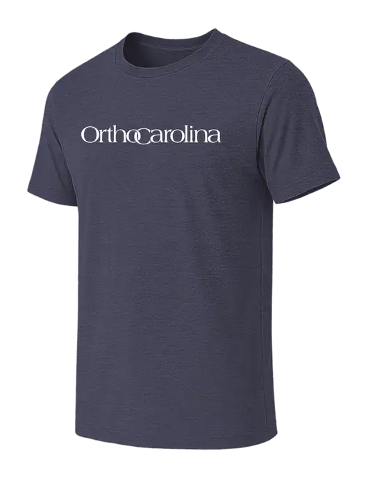 BELLA+CANVAS Heather Navy CVC Short Sleeve Tee w/OrthoCarolina Logo