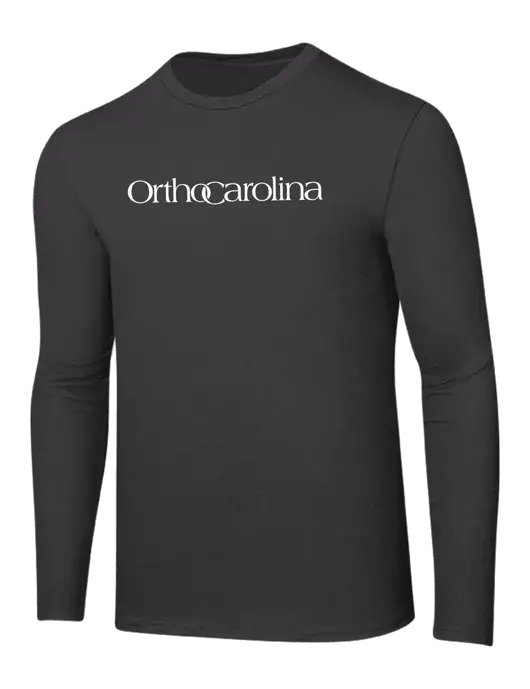 Ring Spun Charcoal 4.5 oz Long Sleeve T-Shirt w/OrthoCarolina Logo