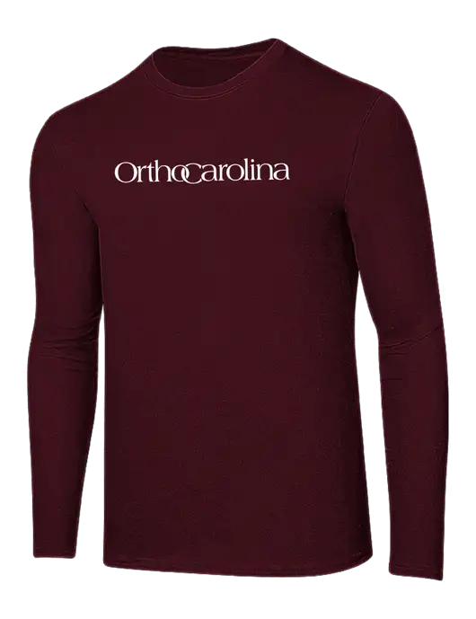 Ring Spun Maroon 4.5 oz Long Sleeve T-Shirt w/OrthoCarolina Logo