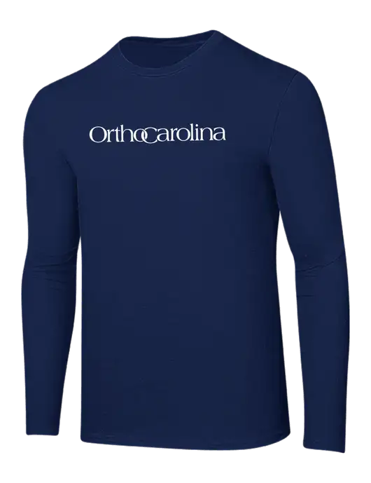 Ring Spun Navy 4.5 oz Long Sleeve T-Shirt w/OrthoCarolina Logo