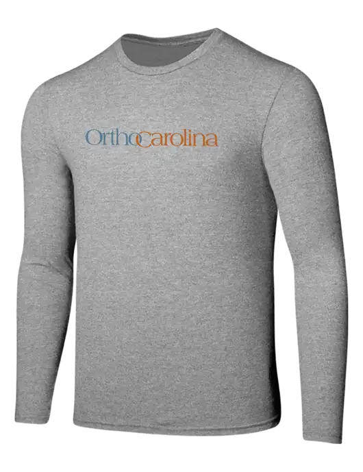 Seriously Soft Light Heathered Grey Long Sleeve T-Shirt w/OrthoCarolina Logo