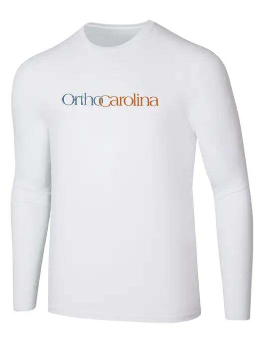 Seriously Soft White Long Sleeve T-Shirt w/OrthoCarolina Logo