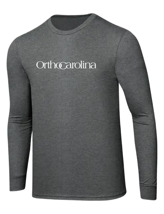 Simply Soft Long Sleeve Medium Grey Frost 4.5 oz, Poly/Combed Ring Spun Cotton T-Shirt w/OrthoCarolina Logo