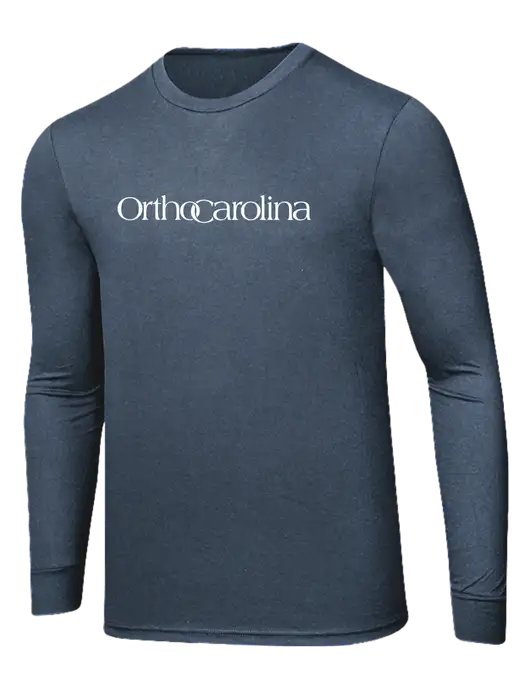 Simply Soft Long Sleeve Navy Frost 4.5 oz, Poly/Combed Ring Spun Cotton T-Shirt w/OrthoCarolina Logo