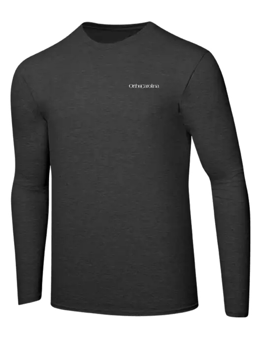 Ring Spun Dark Heather Grey 4.5 oz Long Sleeve T-Shirt w/OrthoCarolina Logo