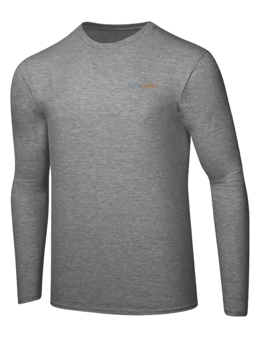 Ring Spun Light Heather Grey 4.5 oz Long Sleeve T-Shirt w/OrthoCarolina Logo