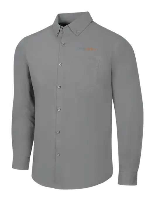 Medium Grey Long Sleeve Carefree Poplin Shirt w/OrthoCarolina Logo