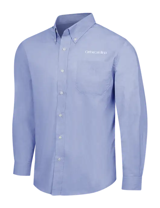 Light Slate Blue Crosshatch Easy Care Shirt w/OrthoCarolina Logo