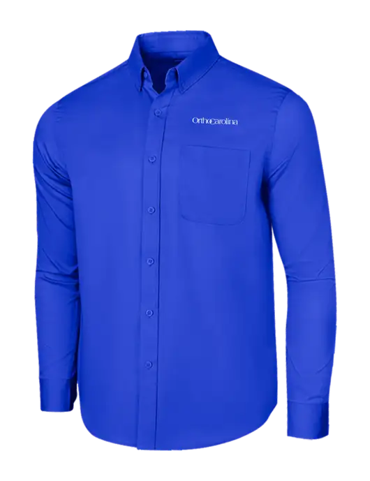 Long Sleeve Dark Royal Superpro React Twill Shirt w/OrthoCarolina Logo