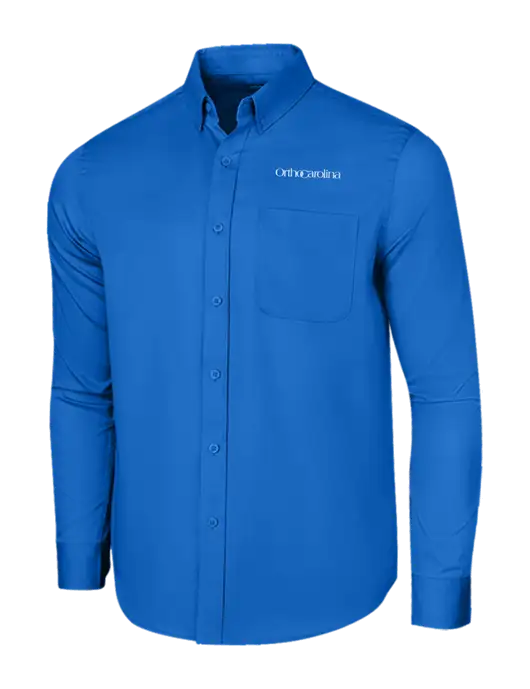 Long Sleeve Royal Blue Superpro React Twill Shirt w/OrthoCarolina Logo
