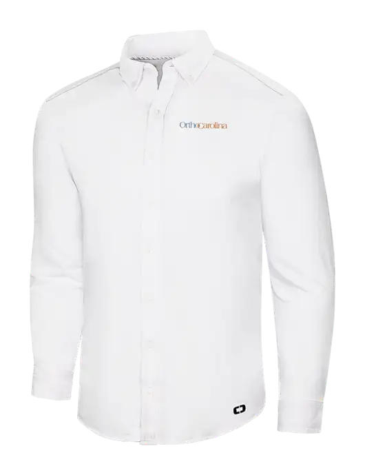 OGIO Bright White Modern Code Stretch Button-Up Shirt w/OrthoCarolina Logo