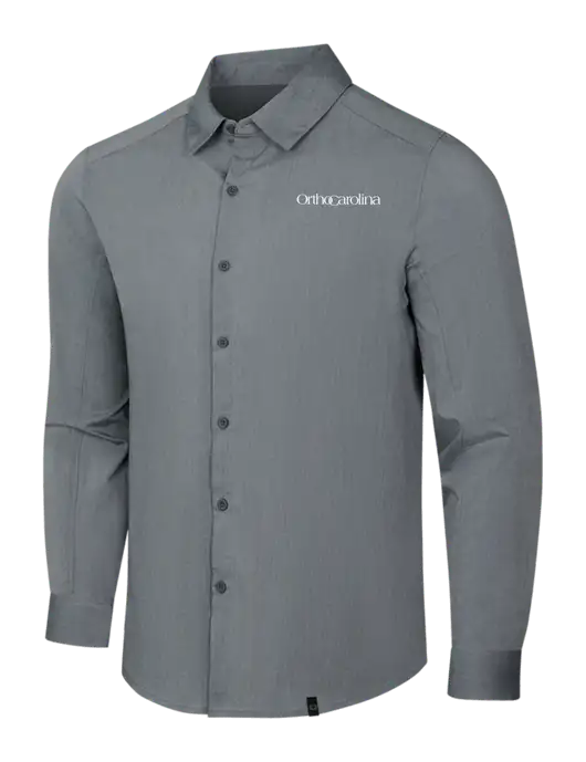 OGIO Medium Grey Heather Commuter Woven Shirt w/OrthoCarolina Logo