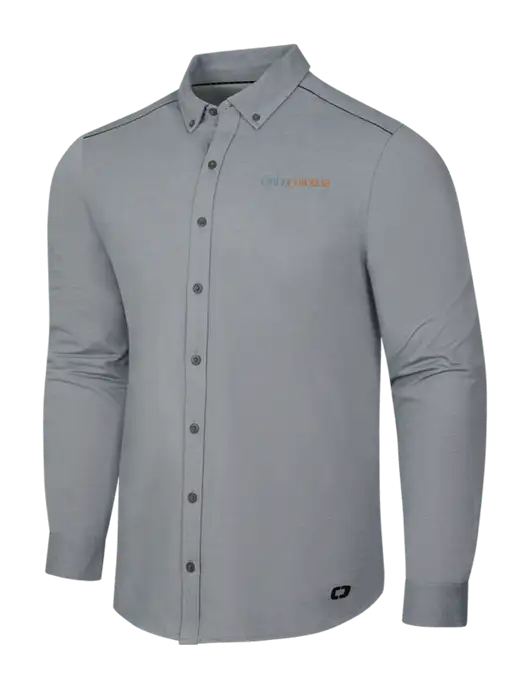 OGIO Medium Grey Heather Modern Code Stretch Button-Up Shirt w/OrthoCarolina Logo