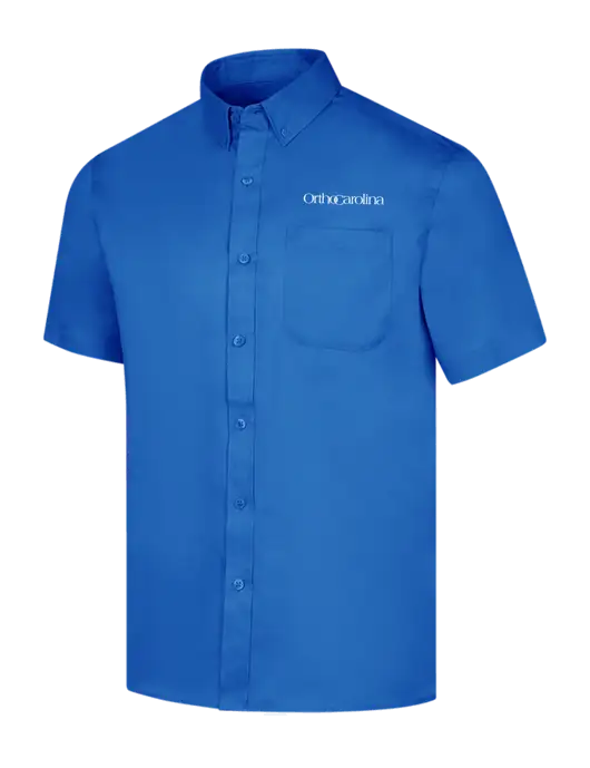 Short Sleeve Royal Blue Superpro React Twill Shirt w/OrthoCarolina Logo