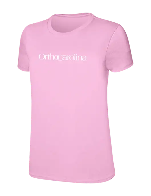 Womens Ring Spun Candy Pink 4.5 oz T-Shirt w/OrthoCarolina Logo