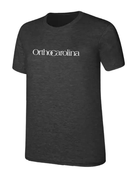 Womens Ring Spun Dark Heather Grey 4.5 oz T-Shirt w/OrthoCarolina Logo