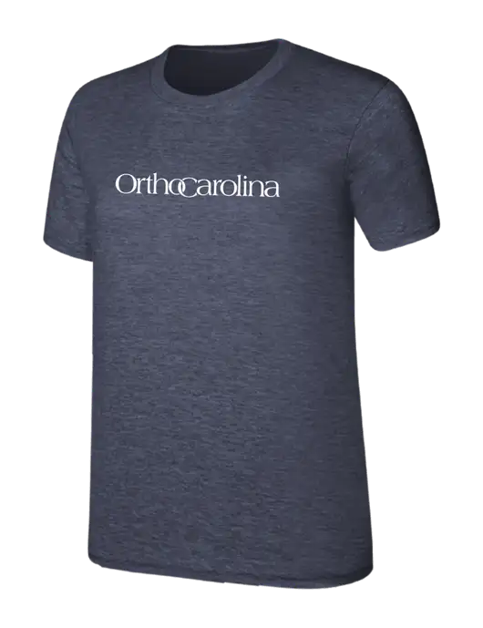 Womens Ring Spun Heather Navy 4.5 oz T-Shirt w/OrthoCarolina Logo