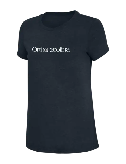 Womens Simply Soft Navy 4.5oz Poly/Combed Ring Spun Cotton T-Shirt w/OrthoCarolina Logo