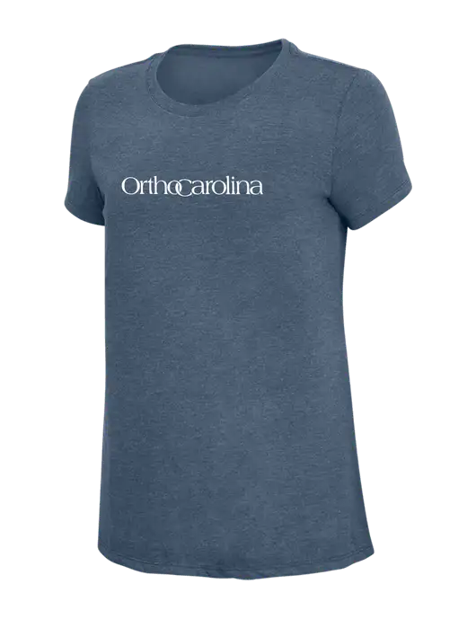 Womens Simply Soft Navy Frost 4.5oz  Poly/Combed Ring Spun Cotton T-Shirt w/OrthoCarolina Logo