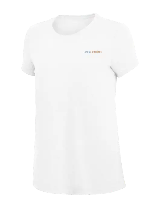 Womens Simply Soft White 4.5oz Poly/Combed Ring Spun Cotton T-Shirt
 w/OrthoCarolina Logo