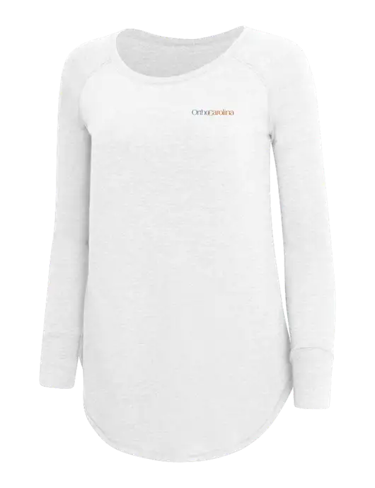 Womens Perfect Wide Collar Tunic Tri-Blend White 4.5 oz T-Shirt w/OrthoCarolina Logo