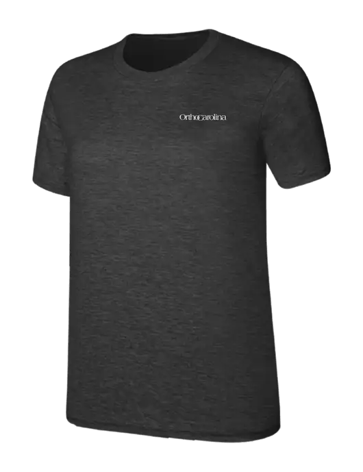 Womens Ring Spun Dark Heather Grey 4.5 oz T-Shirt w/OrthoCarolina Logo