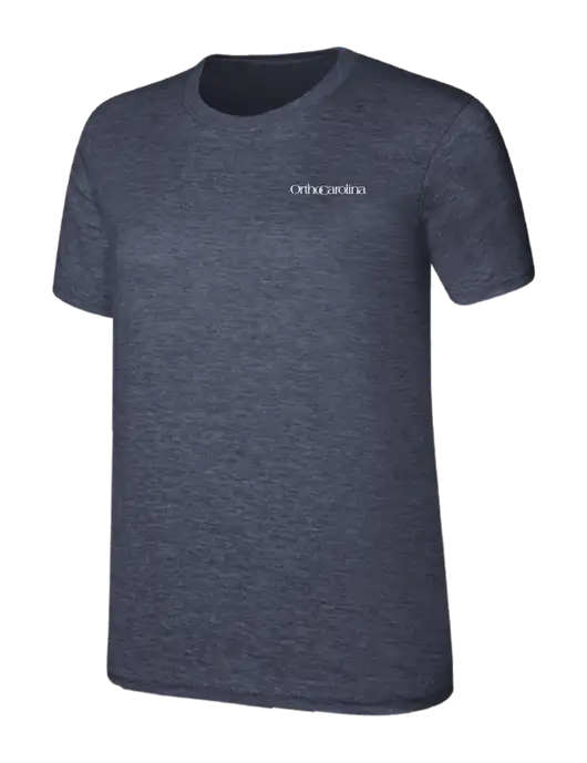 Womens Ring Spun Heather Navy 4.5 oz T-Shirt w/OrthoCarolina Logo