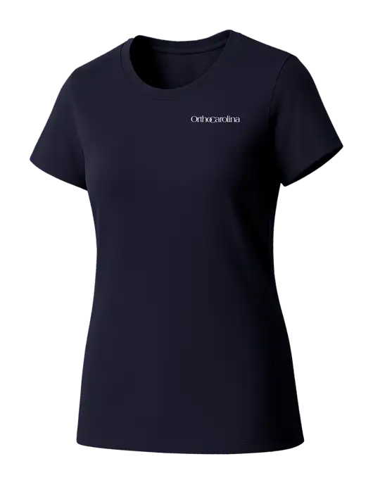 Womens Seriously Soft New Navy T-Shirt w/OrthoCarolina Logo