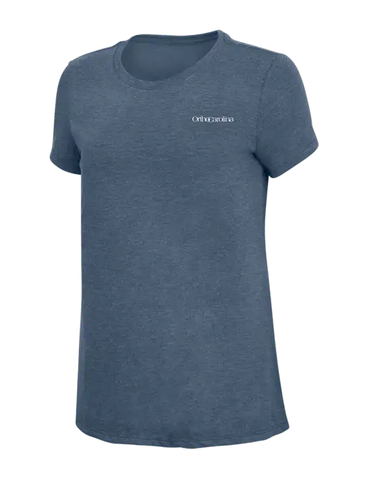 Womens Simply Soft Navy Frost 4.5oz  Poly/Combed Ring Spun Cotton T-Shirt w/OrthoCarolina Logo