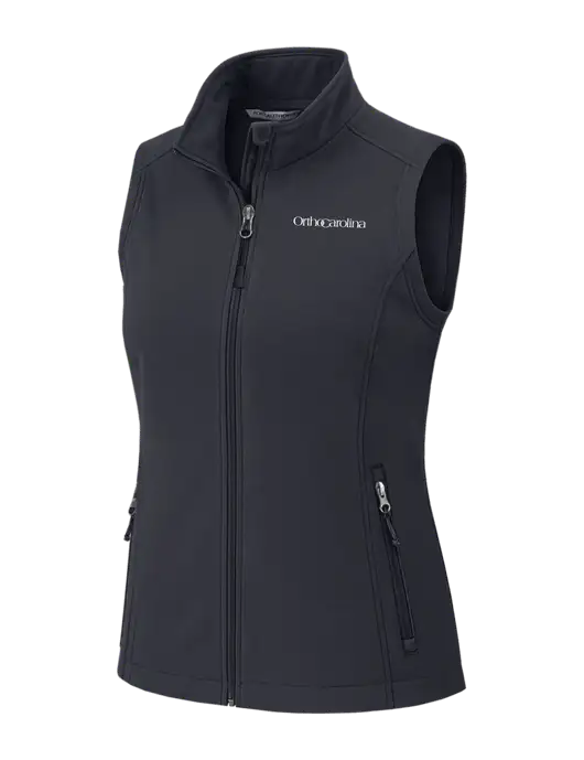 Charcoal Grey Womens Core Soft Shell Vest w/OrthoCarolina Logo