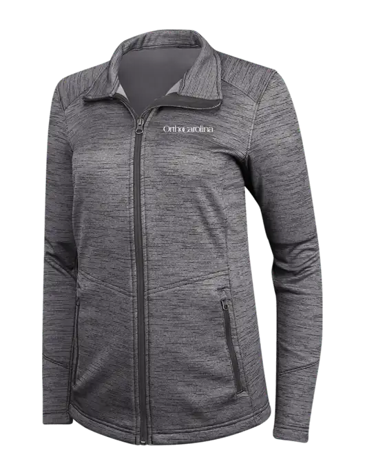 Womens Dark Grey Digi Stripe Fleece Jacket w/OrthoCarolina Logo