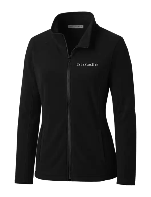 Black Womens Microfleece Jacket w/OrthoCarolina Logo