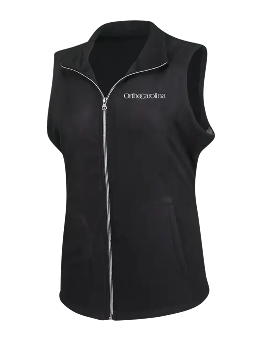Black Womens Microfleece Vest w/OrthoCarolina Logo