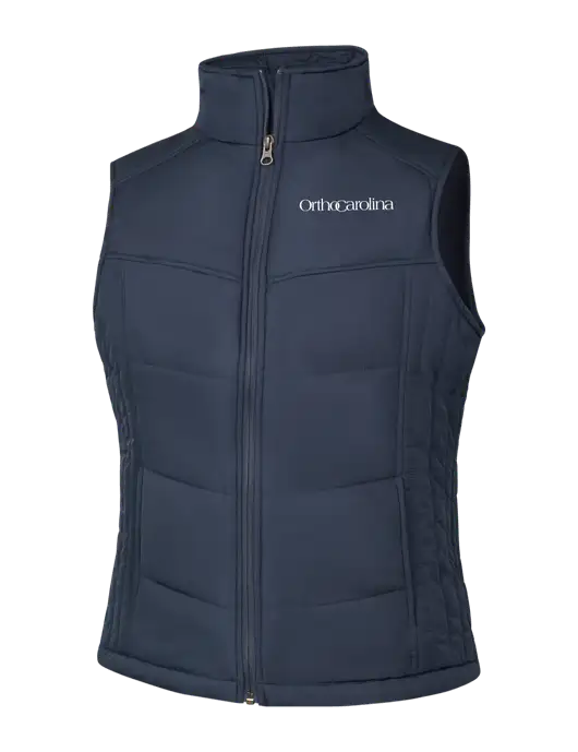  Womens Dark Slate/Black Puffy Vest w/OrthoCarolina Logo