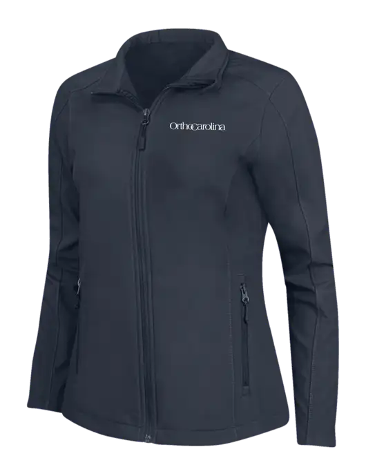 Navy Womens Core Soft Shell Jacket w/OrthoCarolina Logo