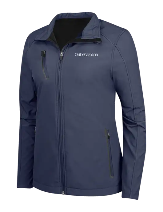 Navy Womens Welded Softshell Jacket w/OrthoCarolina Logo