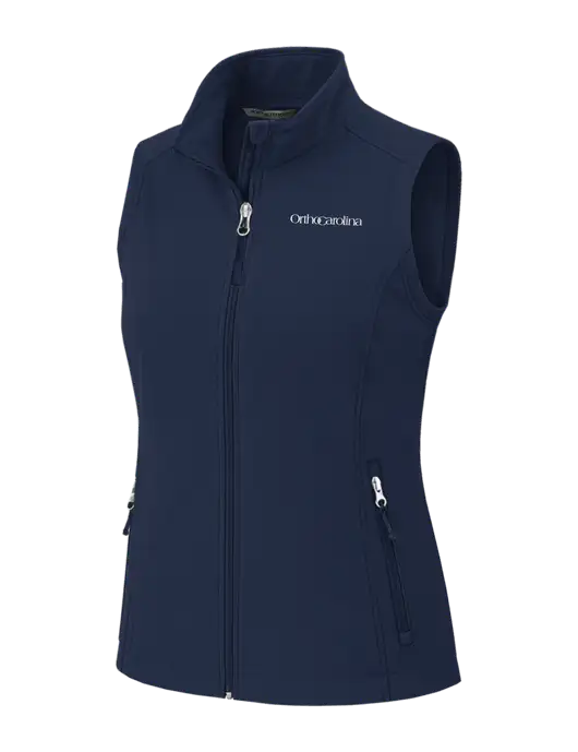 Navy Womens Core Soft Shell Vest w/OrthoCarolina Logo