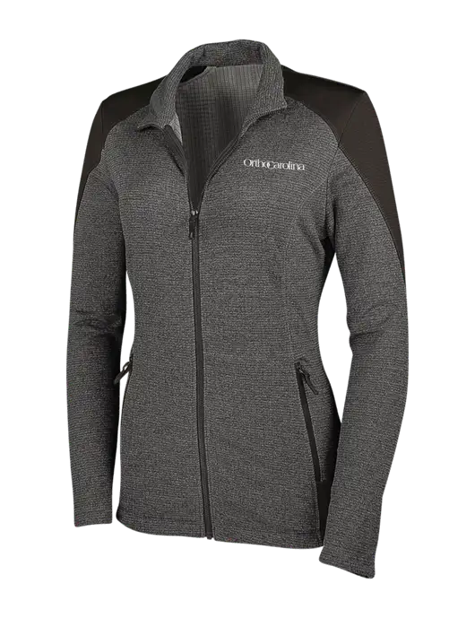 Medium Grey Heather Womens Grid Fleece Jacket w/OrthoCarolina Logo